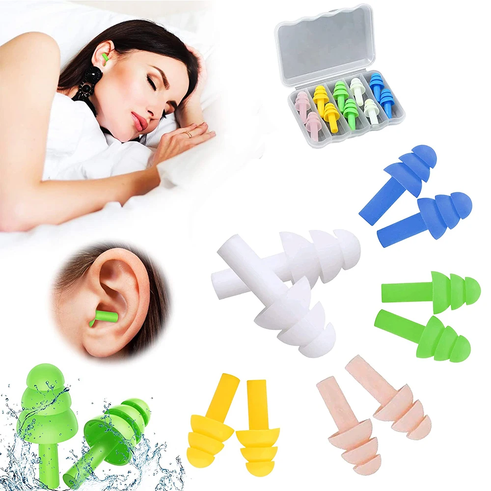 

5Pairs Sleeping Washable Soft Comfort Silicone Earplugs Ear Plugs Waterproof Noise Sleep Ear Plugs