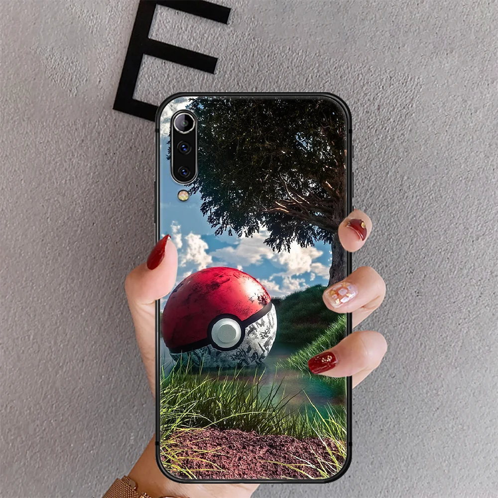 

Cute Poke-mons Cool Phone Case Cover For Xiaomi Mi Note 8 9 3 9 A2 A3 9T 10 Max Pro Lite Ultra Black Painting