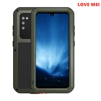 love mei metal tempered glass full protective cover for samsung galaxy a41 case heavy duty armor shockproof waterproof