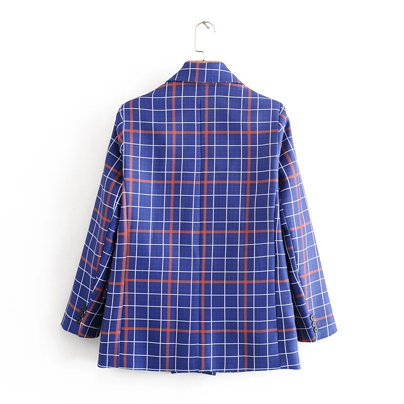 

2020 new Spring Summer European Retro Plaid zaraing za women Suit jacket coat sheining vadiming female suit jacket coat Dft27535