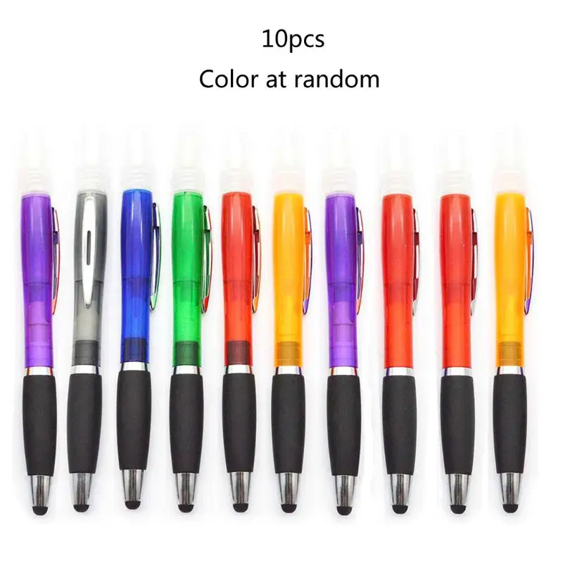 

10Pcs 3 in 1 Empty Refillable Ballpoint Pen Spray Mister Touch Screen Stylus Pen 090F