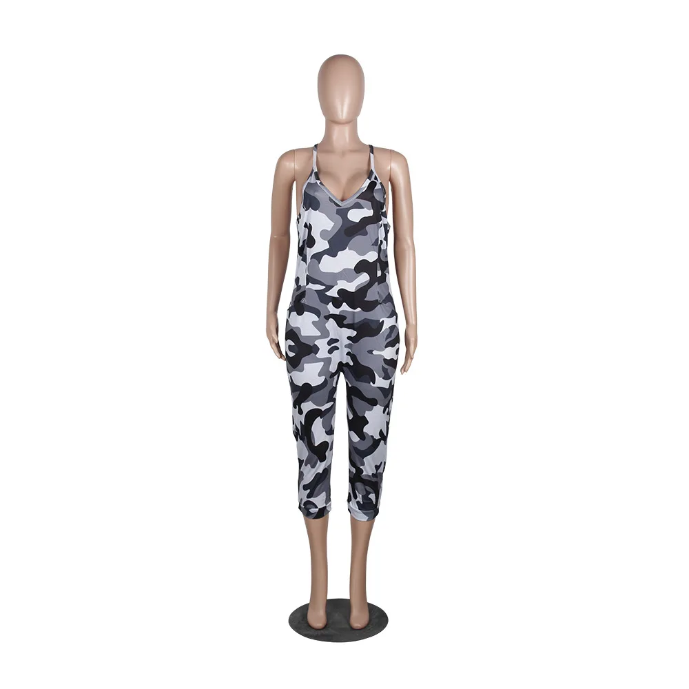 Женский комбинезон с камуфляжным принтом 3 цвета | Женская одежда