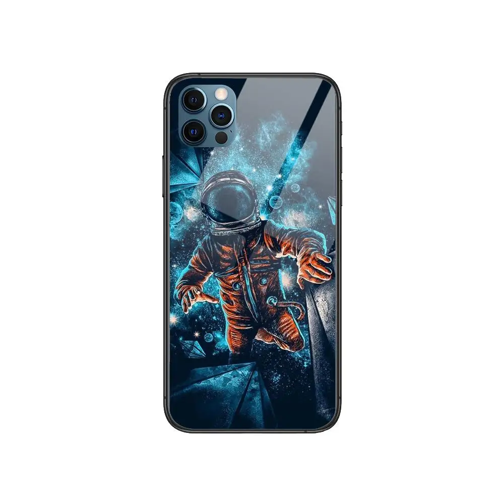 

Creative Space Astronaut Anime Style Phone Case cover For iphone 12 pro max 11 8 7 6 s XR PLUS X XS SE 2020 mini black cell s
