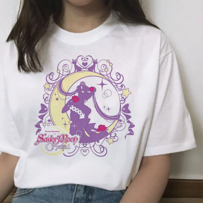 Сейлор Мун кавайная футболка кошка harajuku Женская ulzzang футболка корейский Графический Топ мультяшная Футболка короткий рукав женская забавная - Цвет: 20890