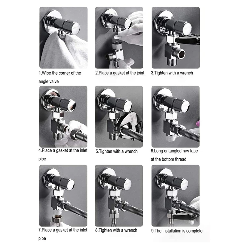 

Brass 3 Way Water Diverter Adapter Quickly Installation Bathroom Shower Bidet Angle Replacement Valve Connector