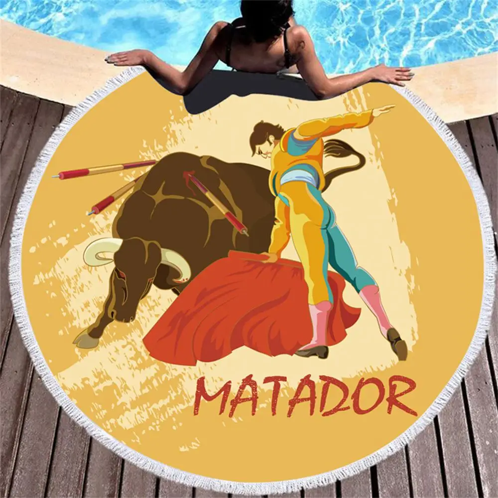 Мультфильм фрукты круглый пляжное банное полотенце из микрофибры Полотенца для