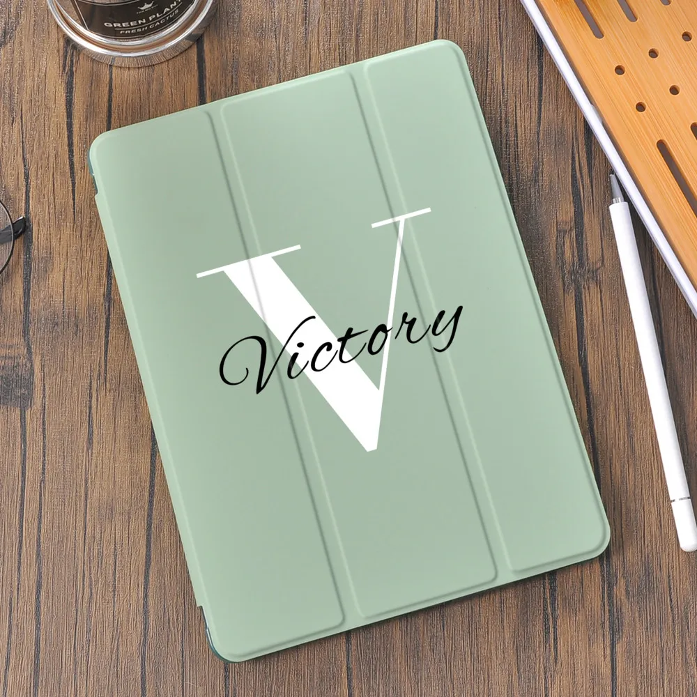Customize Name Initial for Air 4 iPad Case With Pencil Holder DIY Letter 10.2 7th Funda 12.9 Pro 11 2020 Mini 5 Cover 10.5 Air 2