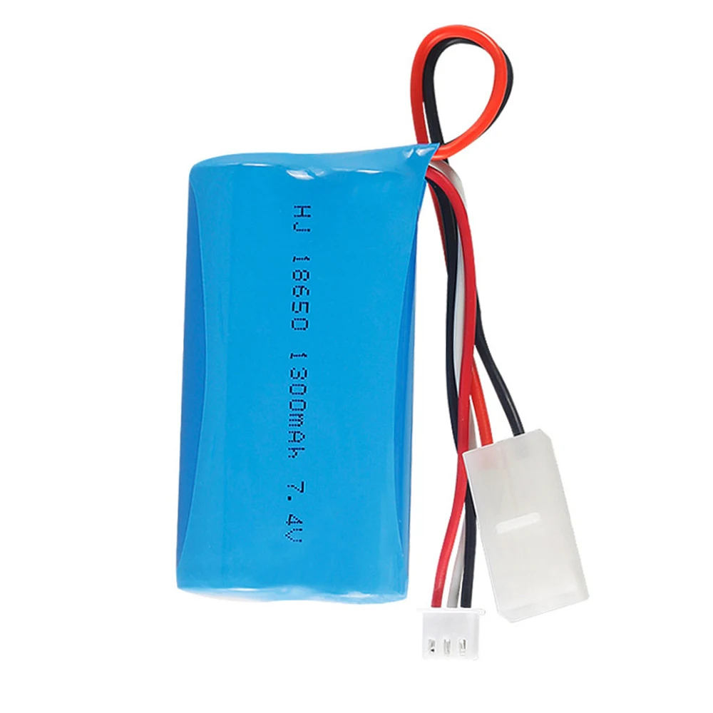 7.4V 1300mAh 18650 Lipo battery for meizhi 2856 high speed RC trucks toys spare parts 7.4 V 2S KET-2P Plug 1-10PCS | Игрушки и хобби