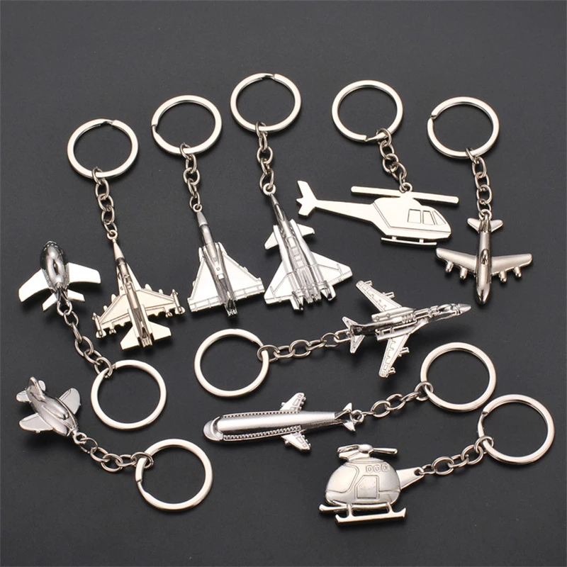 Keychains For Men Car Bag KeyRing Air Plane Model Fighter Toy Air Plane Model Fighter Aircrafe Travel Fashion Gifts