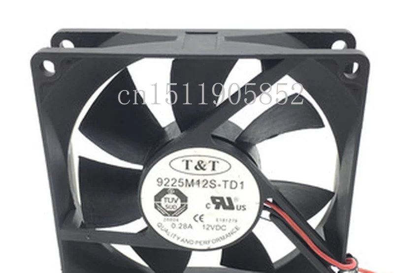 

Free shipping For T&T 9225M12S-TD1 DC 12V 0.28A 92x92x25mm 2-Wire Server Square Fan