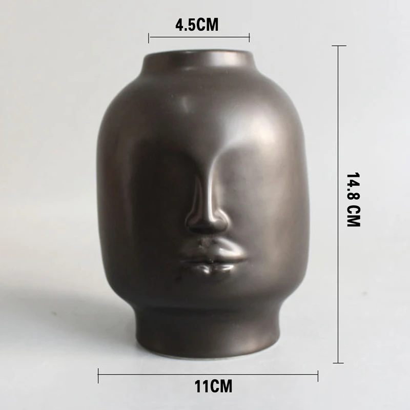 

Nordic Ins Style Creative Personality Face Vase Modern Minimalist Lips Ceramic Floral Home Bar Bookstore Decoration Ornaments