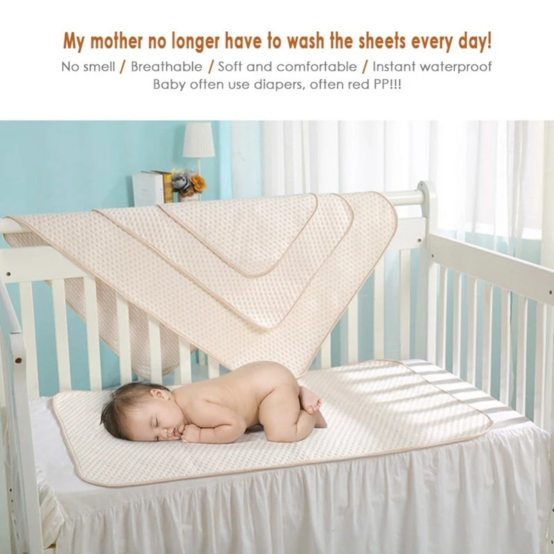 

Organic Colorful Cotton Diaper Bed Pad Waterproof Absorbent Diaper Changing Cover For Baby Care