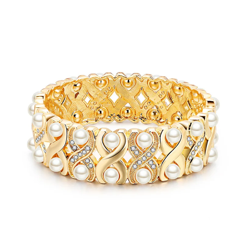 

Новинка 2021, лидер продаж, изысканный ретро двухрядный жемчужный браслет ORNAPEADIA из сплава для женщин, ювелирные изделия в стиле барокко, брасл...