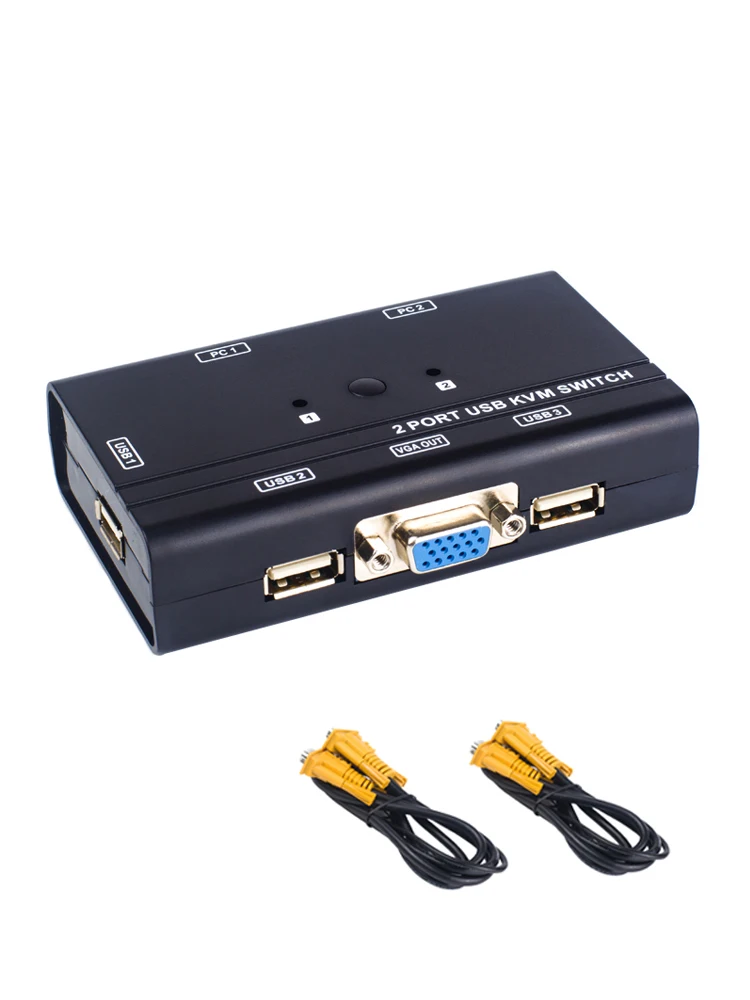 VGA переключатель Авто USB KVM с консолью 1 Набор клавиатуры Мышь управления 2 хоста