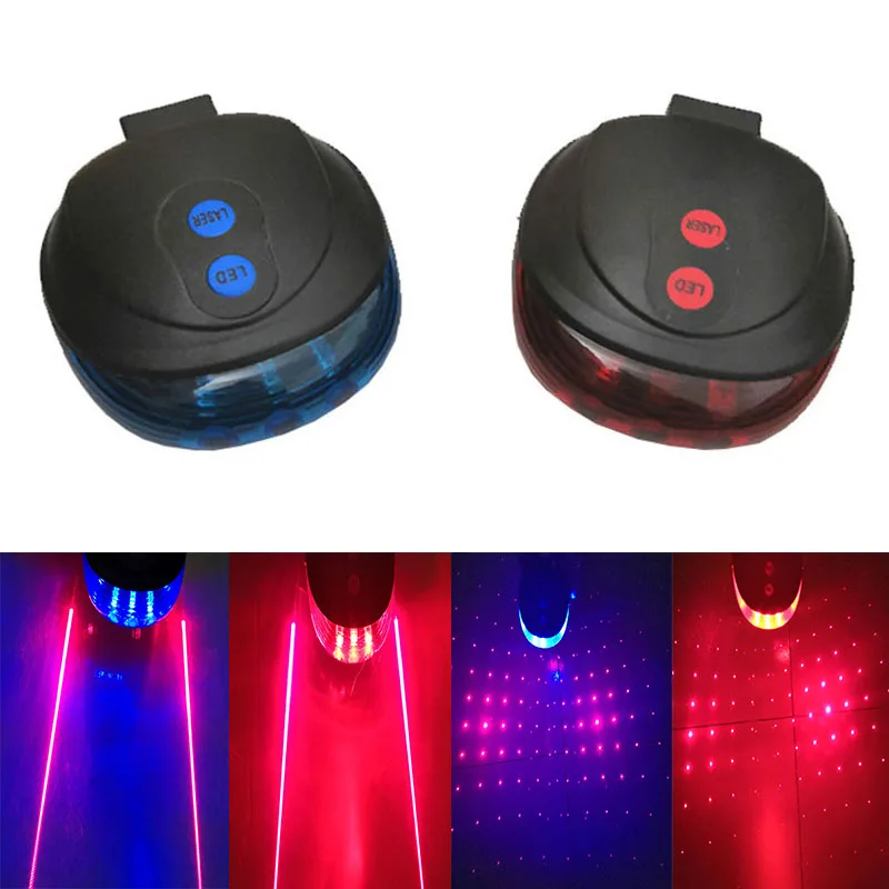 5 светодиодный велосипедный светильник 2 лазера задний ночной велосипед задние