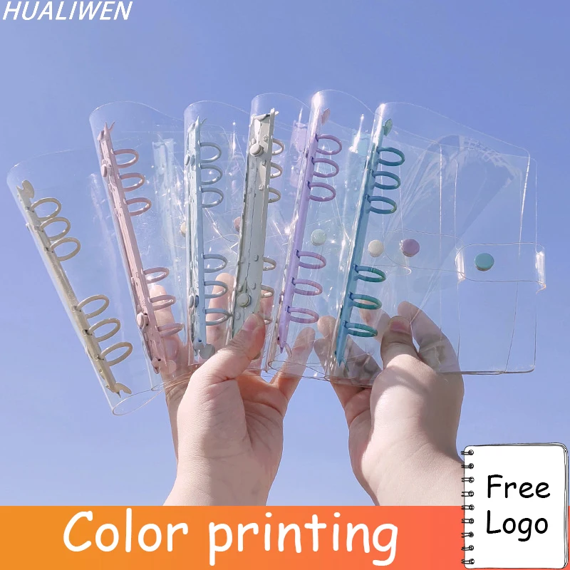 

A5 A6 Loose-Leaf Notebook Cover PVC Notebook Diary Bullet Cover 6 Hole Binder Clip Notebook Office Planner Stationery