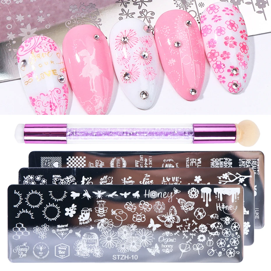 1 набор ручных трафаретов для дизайна ногтей|Шаблоны ногтей| |