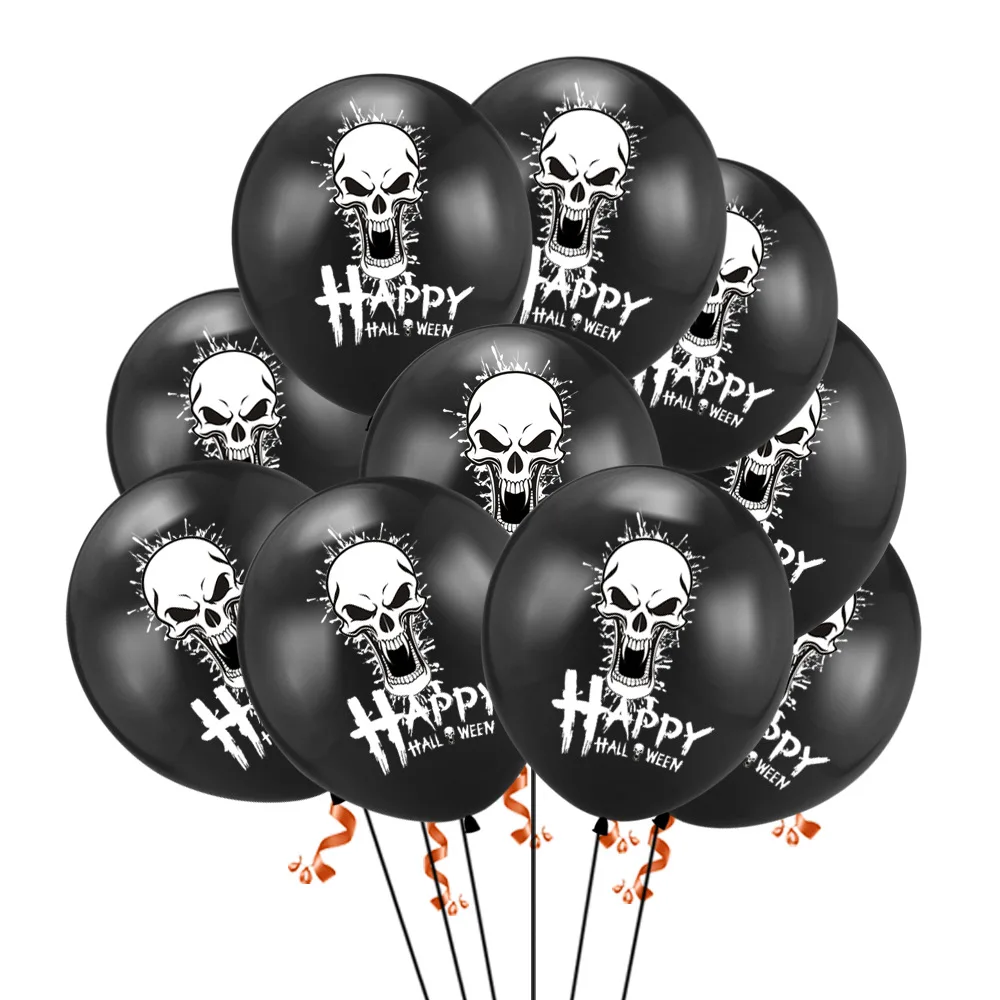 10 шт./лот Хэллоуин Тыква латексный шар 12 дюймов вечерние шары черный оранжевый
