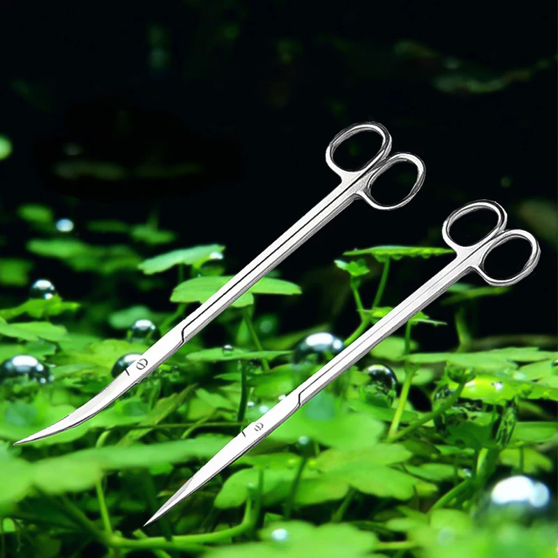 Waterweed ножницы волнистые Нержавеющая сталь воды аквариум с травой аквариумных