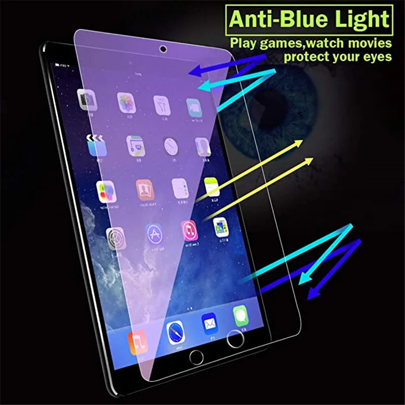 Защитное стекло с защитой от синего света для Apple iPad Mini 2 3 4 5 6 7 8 Air 9 10 11 го