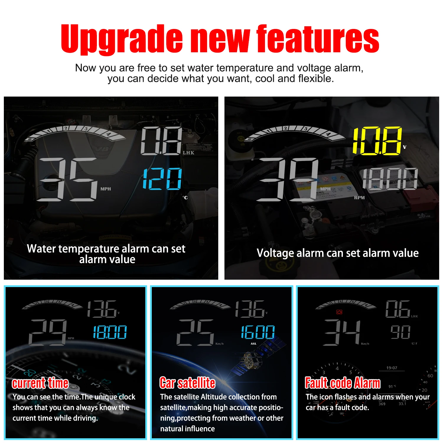 Дисплей на лобовое стекло C800 hud obd2 универсальная Электроника цифровой GPS