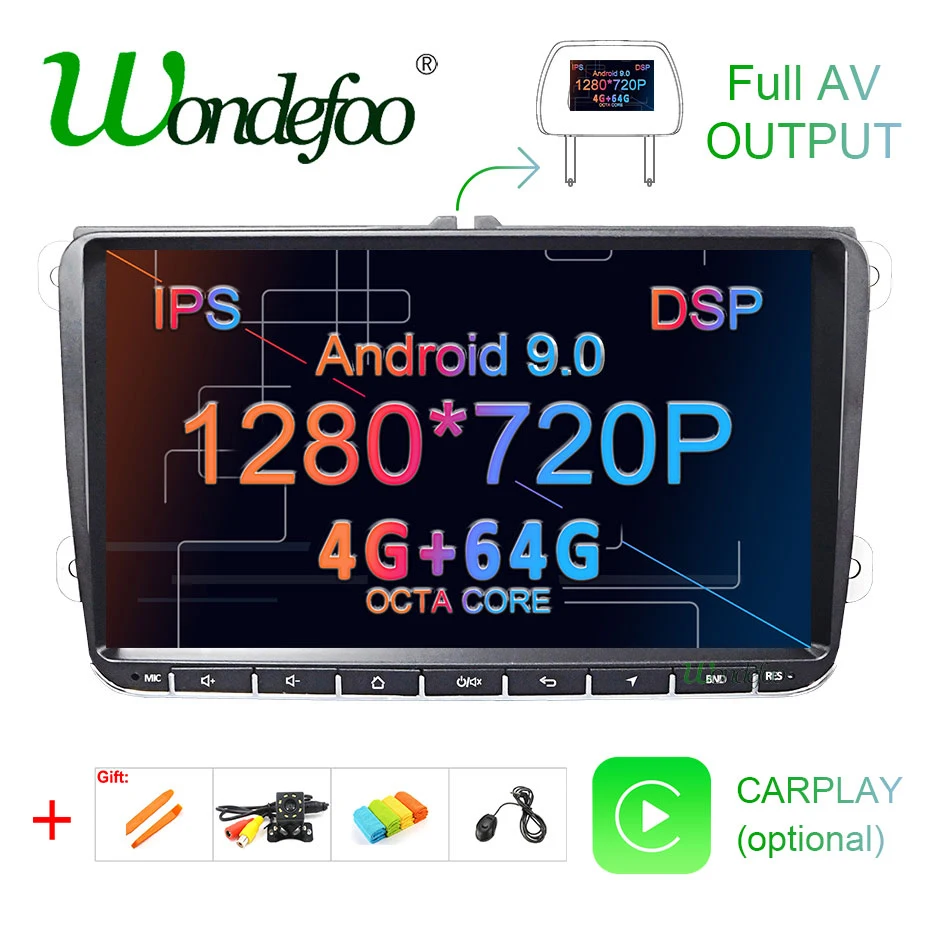 DSP Android 9,0 4G 64G Автомобильный gps для сиденья Altea Фольксваген Толедо Passat B6 CC GOLF 5 6 Polo Tiguan Touran Радио Навигация без DVD плеера