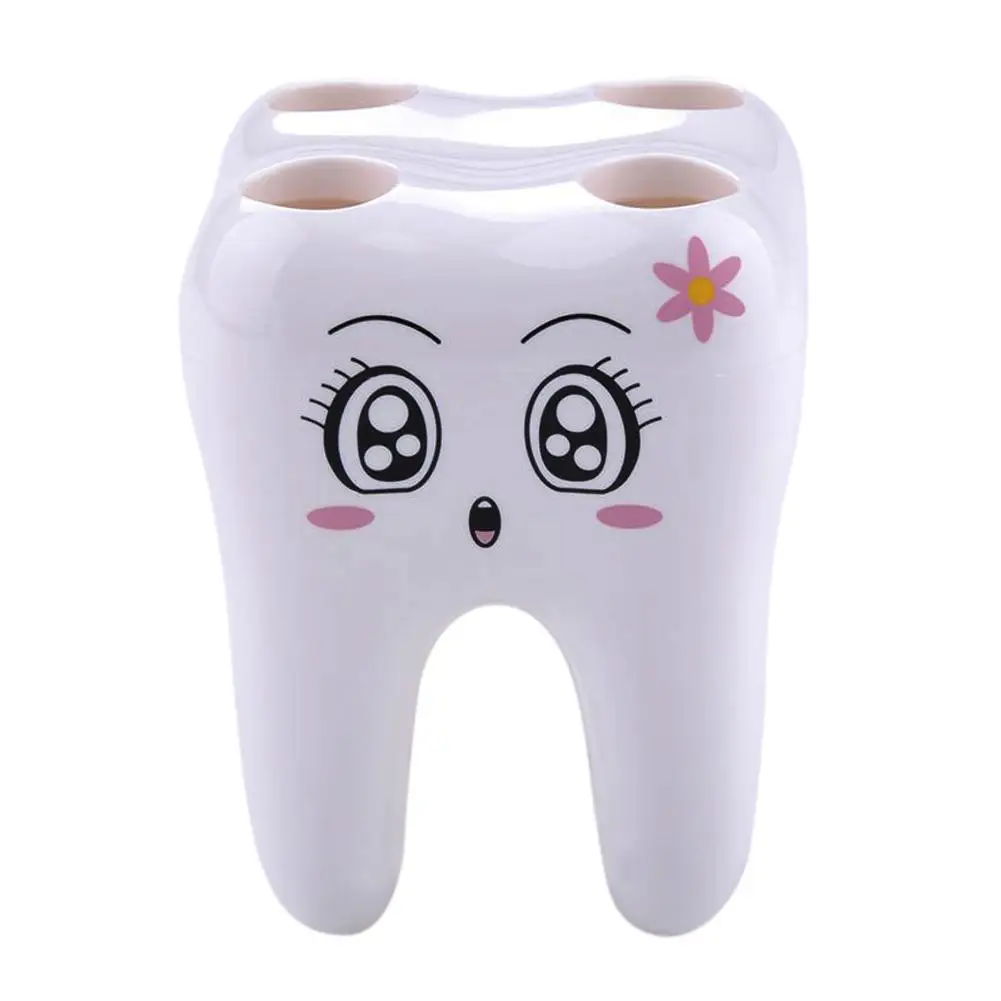 

Cartoon Toothbrush Holder with Holes Toothbrush Bracket Container Tooth Shape Bathroom Shelf Bathroom Products Hardware Cute Kid