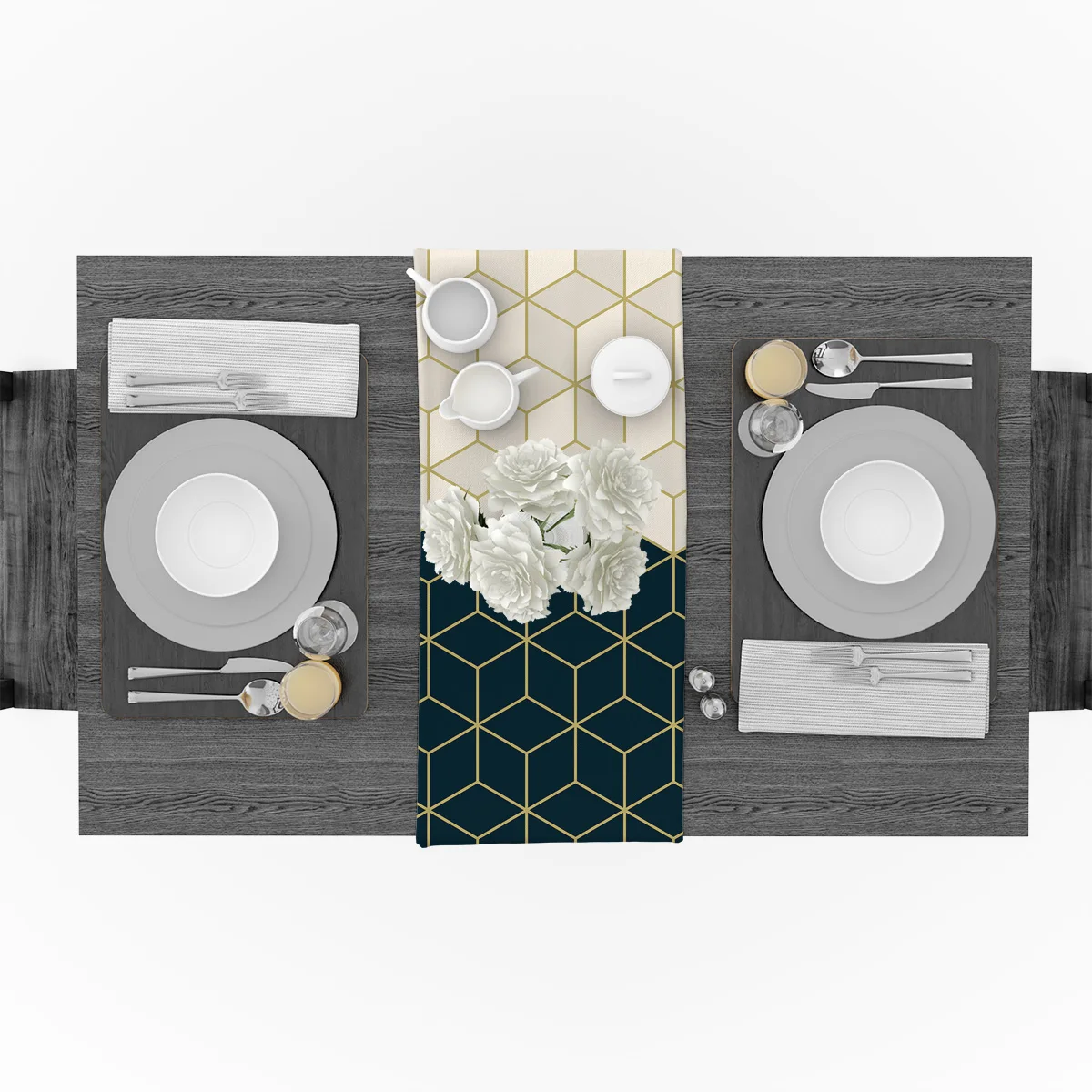 Современные Геометрические искусственные шарфы для кухонного стола