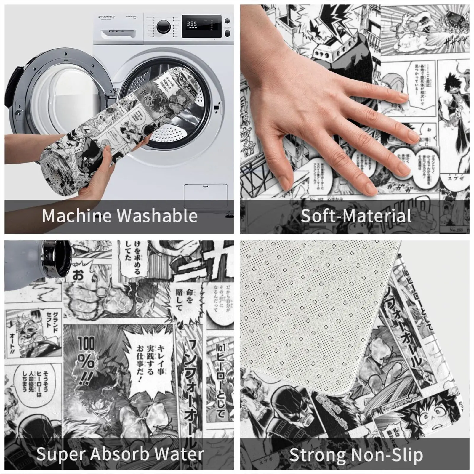 Коллаж для манги коврик подушка Todoroki Deku Midoriya все может манга Bakugo Mineta панели