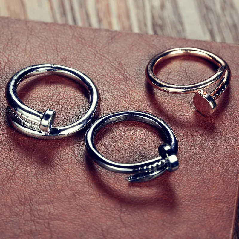 

Personality nail trend ring gift men and women fashion titanium steel stainless steel nail ring