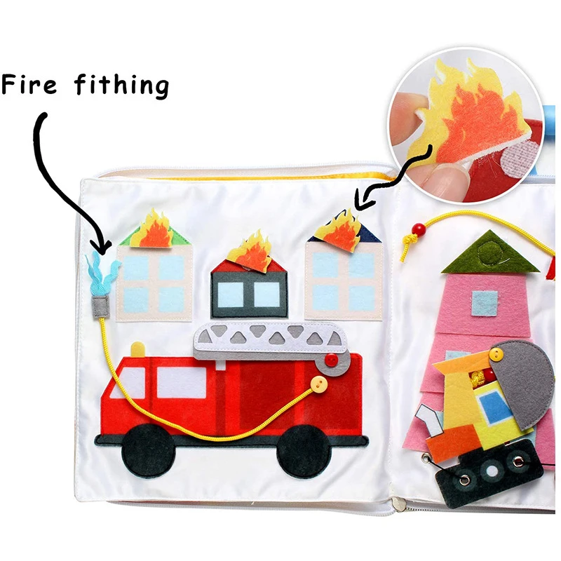 

Montessori Educational Toys 3D Soft Books And Magazines Car Baby Toys Early Education 0 12 Months Seat Belt Ambulance Gifts