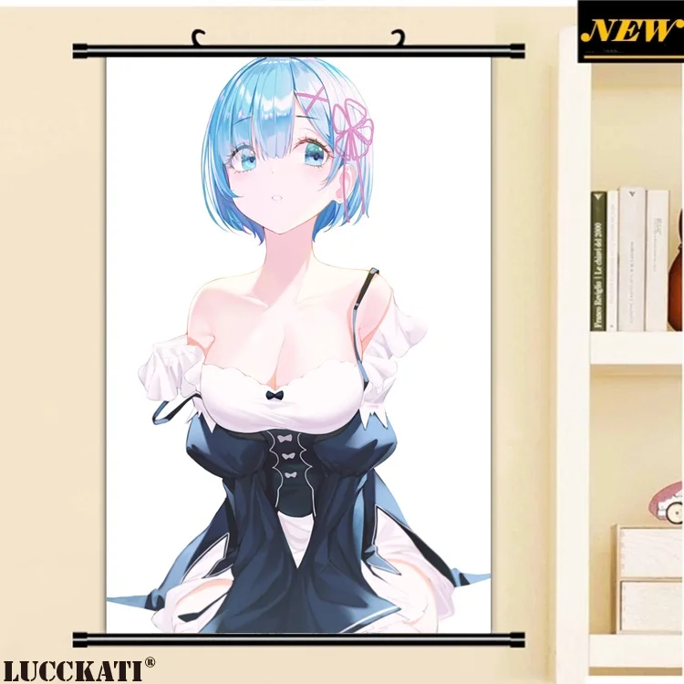 40X60 см Re Zero Re: Zero Kara Hajimeru Isekai Seikatsu Rezero Rem Сексуальная лоли, нарисованная аниме прокрутка, холст, постер