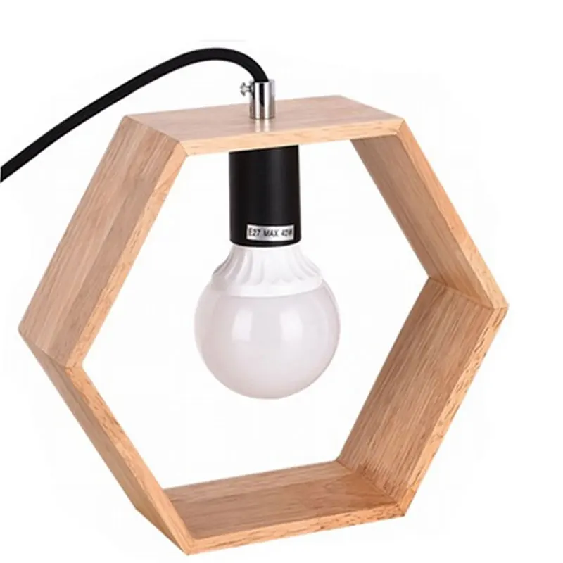 

Wooden LED Table Lamps for Bedroom Geometric Shapes E27 Bulb LED Modern Table Light for Living Room Nordic Desk Lamp for Home
