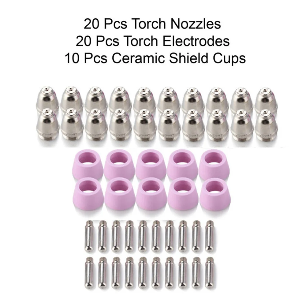 

50x Electrodes Shield Cups Torch Nozzles Plasma Cutter Consumables Replacement