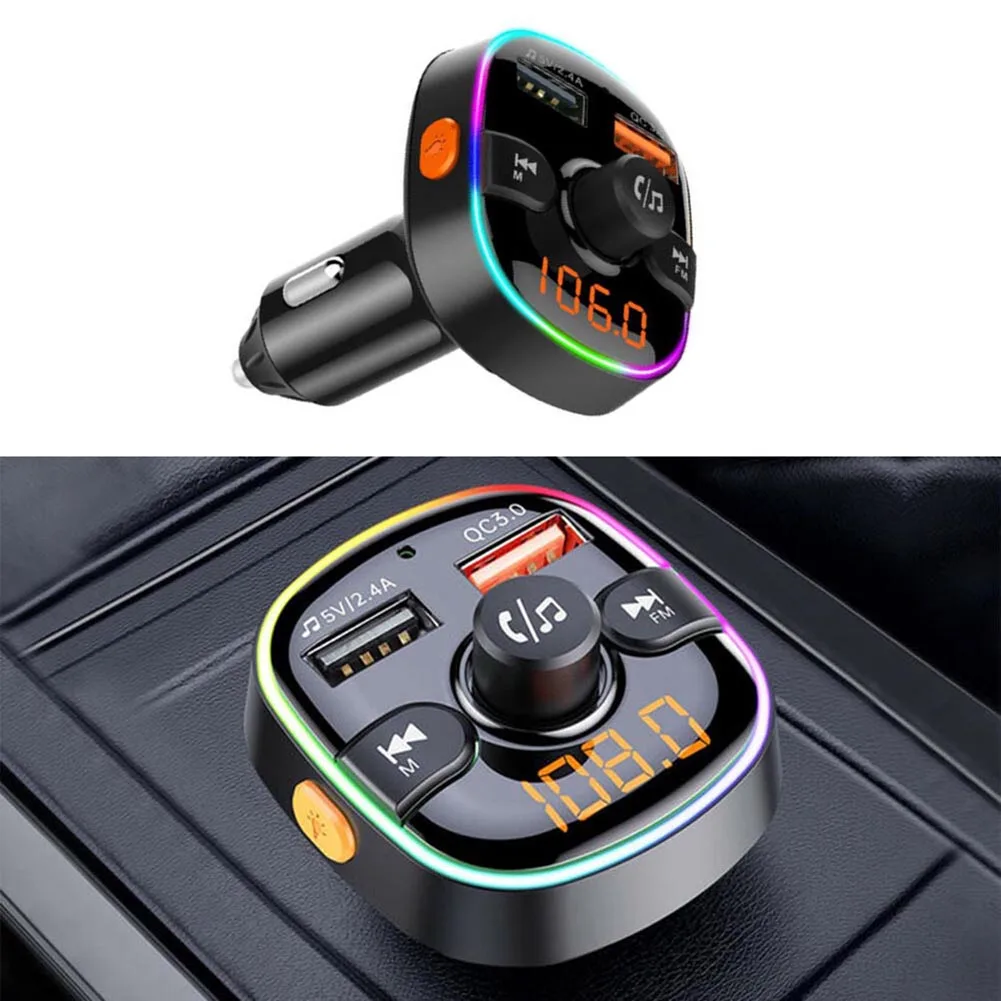 

Беспроводной автомобильный FM-передатчик 5 В, быстрая зарядка 3,0, Bluetooth 5,0, Автомобильный MP3-плеер, автомобильное зарядное устройство с двумя ...