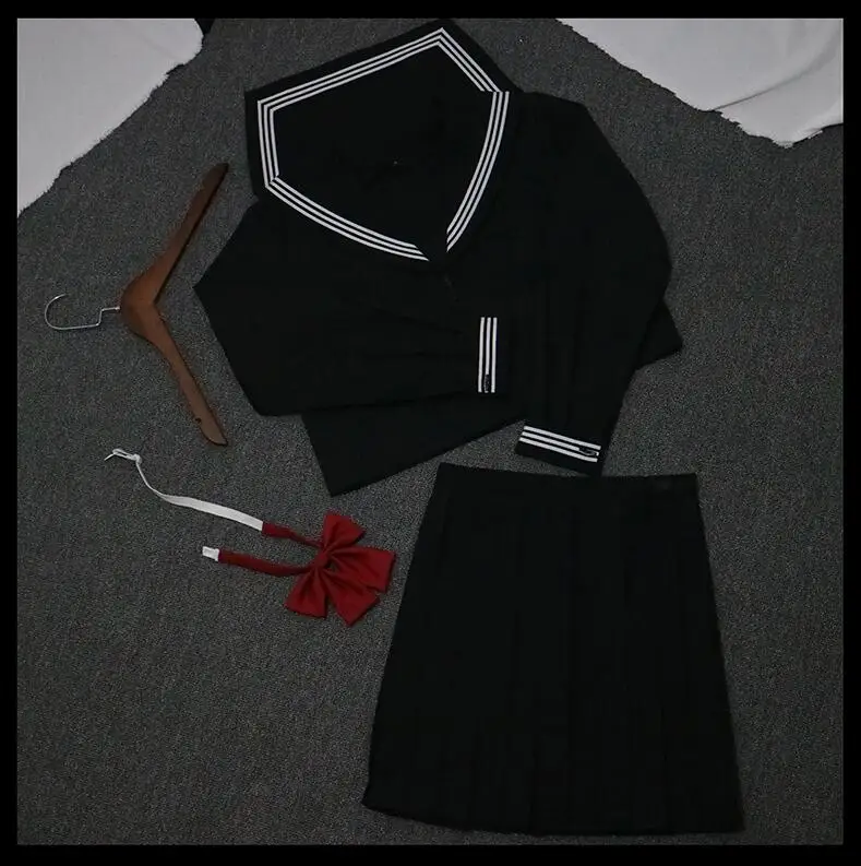 Комплект школьной формы для девочек TR японский JK черная белая 3 линии