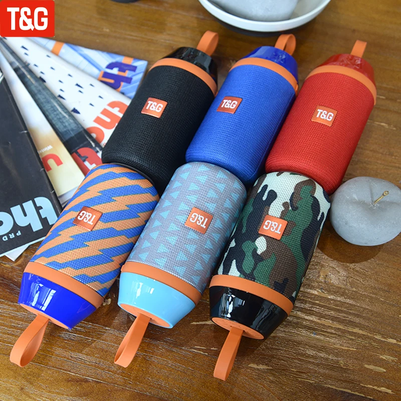 Bluetooth-Колонка T & G TG104, беспроводная водонепроницаемая портативная уличная Громкая Колонка со встроенным микрофоном и FM-радио