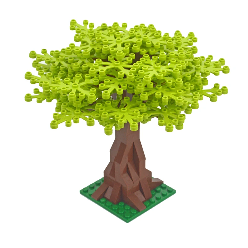 Строительные блоки MOC сделай сам дерево зеленая кубик цветок трава растения сад