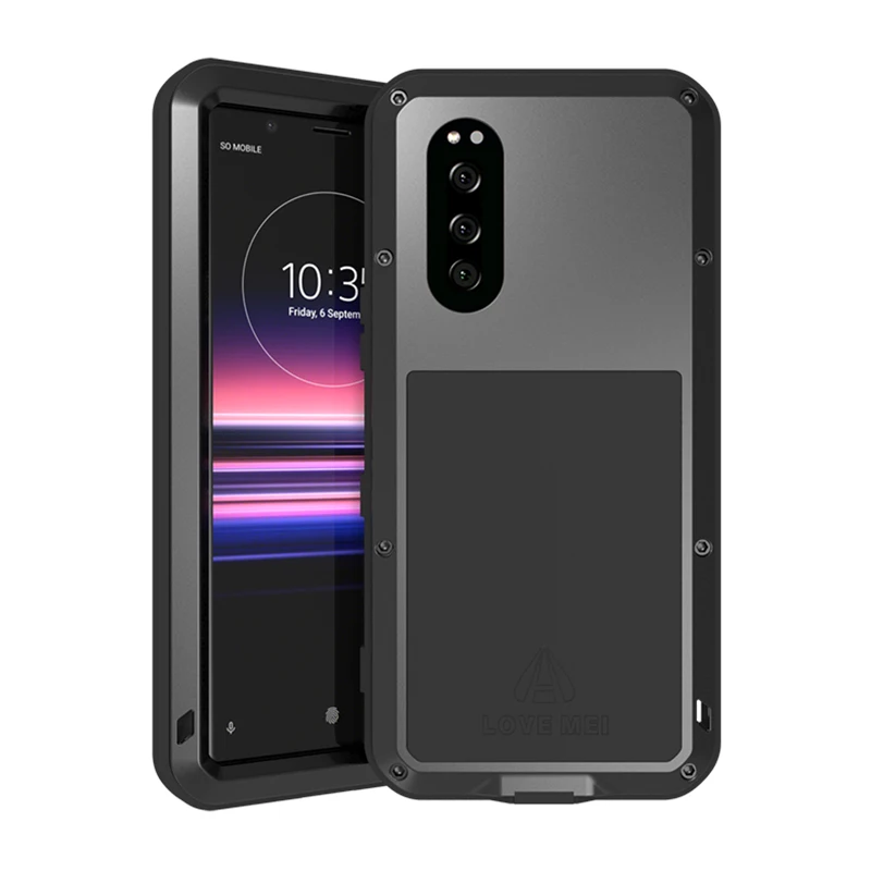 

Love Mei Metal Case For Sony Xperia 5 Armor Shockproof Phone Cover For Sony Xperia 5 (6.1 Inch) Rugged Full Body Anti-fall Case