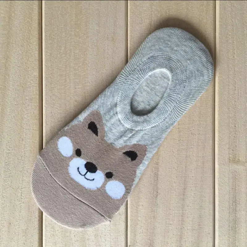 5 пар/лот женские носки ярких цветов носки-башмачки с изображением маленьких