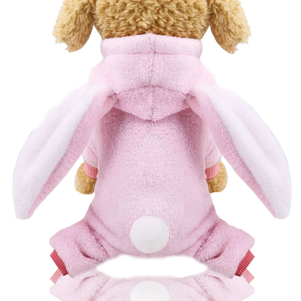 Теплая Флисовая одежда для домашних животных милый длинный кролик щенок пальто