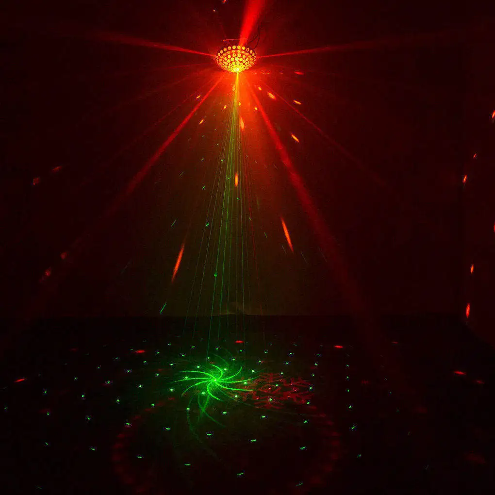 AUCD пульт DMX Gobo RG лазерные огни смешанные RGB полный колоер светодиодный диско хрустальный шар лампа Рождество DJ домашние вечерние шоу сценическое освещение MB