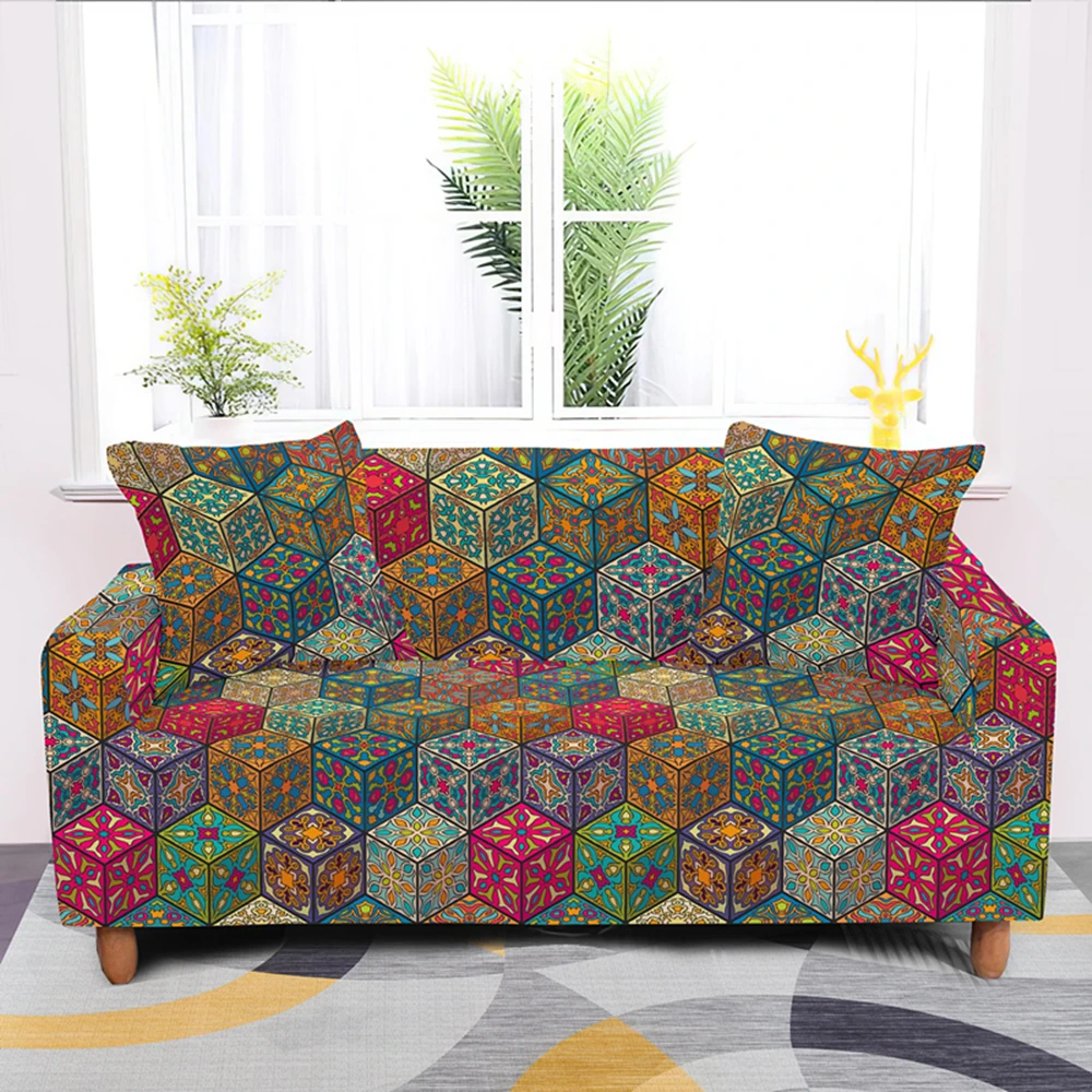 1/2/3/4 сиденье Мандала печатных стрейч мебель эластичный диван крышка для Гостиная