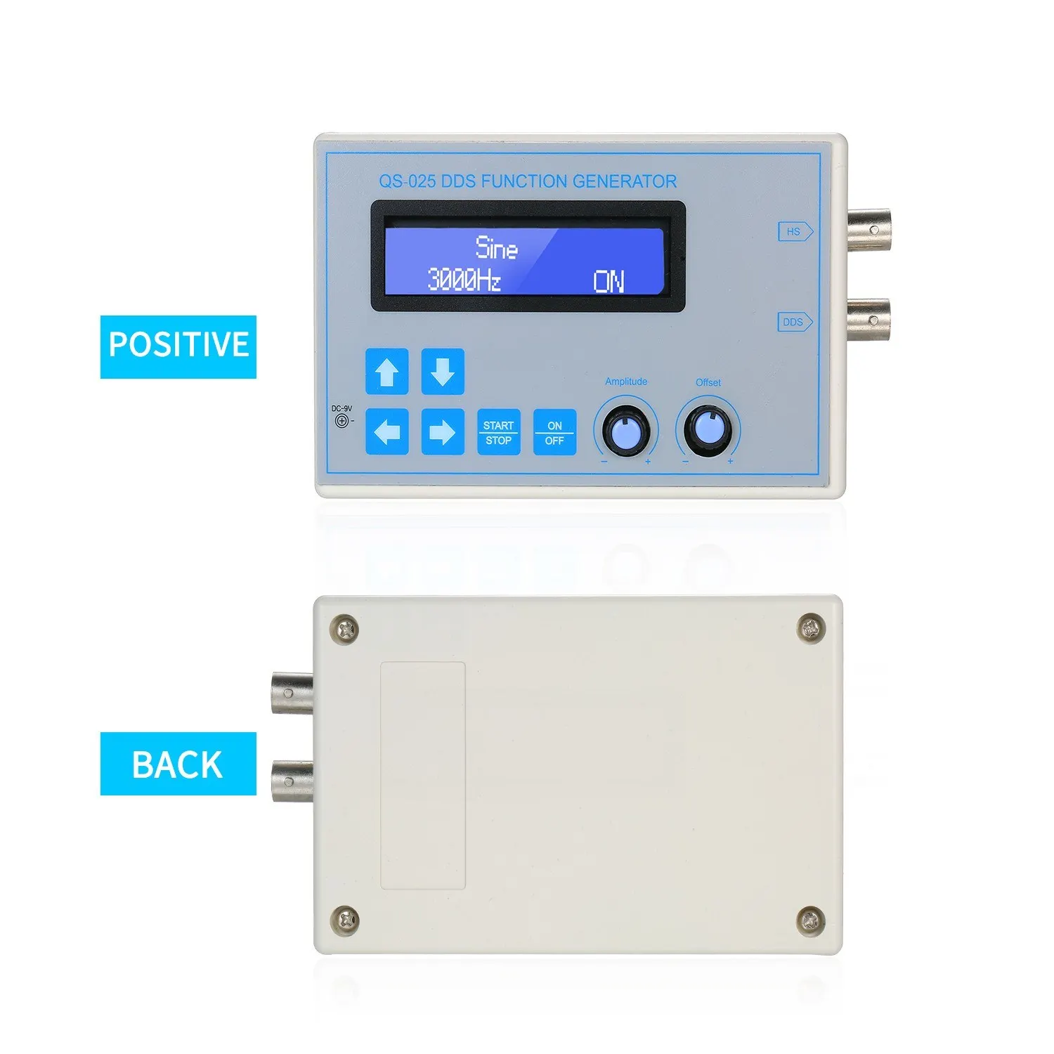 

DDS Function Signal Generator Sine Square Triangle Sawtooth Wave Low Frequency LCD Display USB Cable DC9V 1Hz-65534Hz