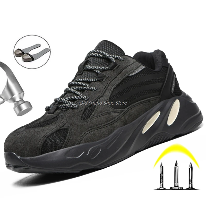 

Lightweight Safety Shoes Men's Boots Working Shoes For Men Anti-Smashing Boots Steel Toe Cap Boots Male Sneaker For Men Footwear