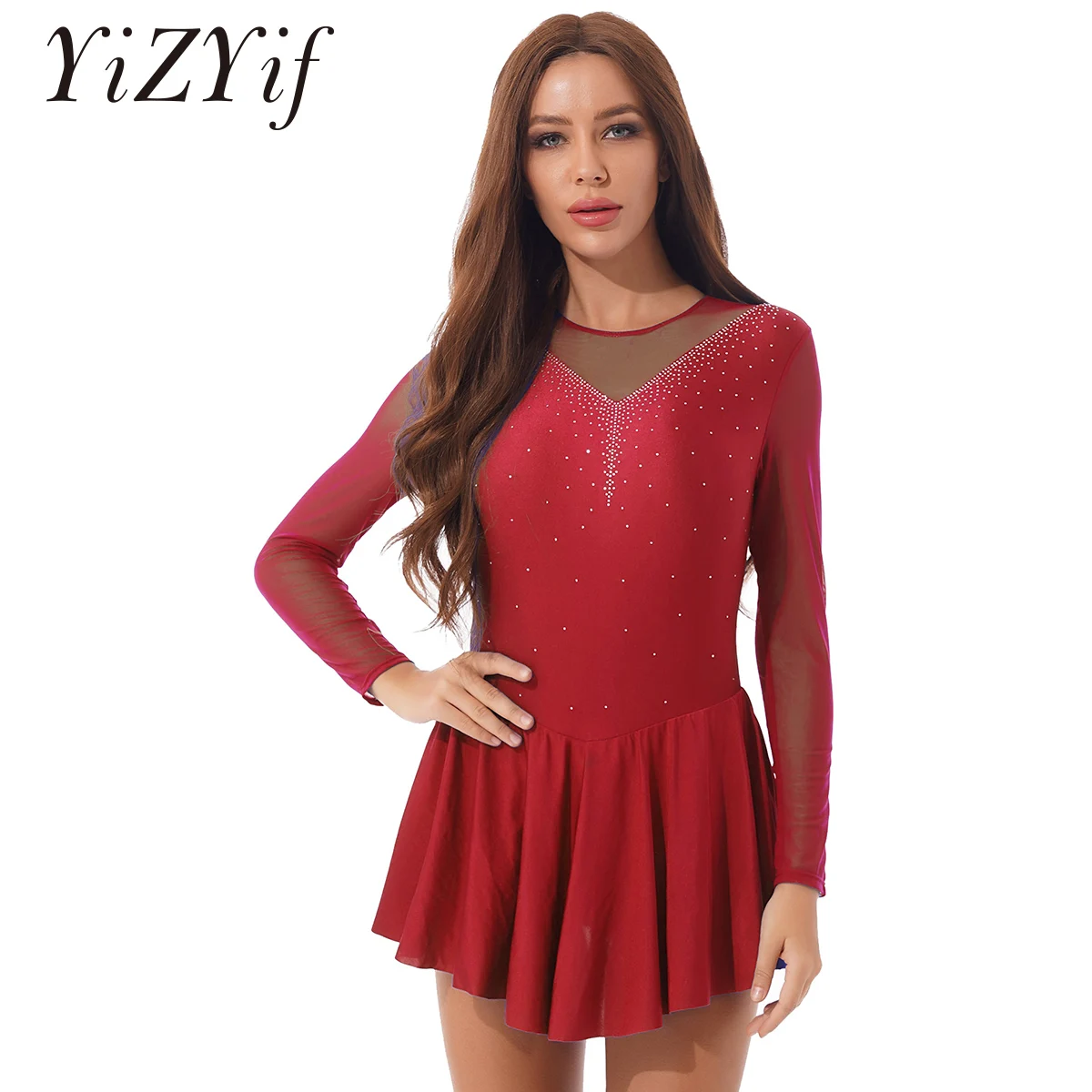 Женское балетное платье-пачка с длинным рукавом гимнастическое трико