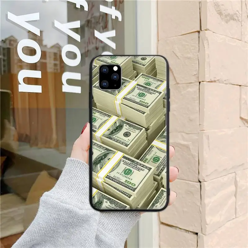 

Money Dollars Bill Cash Ben Franklin Phone Case for iphone 6s 7 8 plus xr xs 11 12pro max mini Silicone Fundas Coque