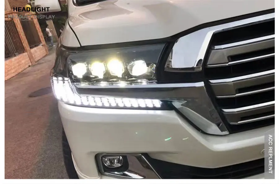 2 шт. светодиодный фары для Toyota Land Cruiser- светодиодный Автомобильные фары ангельские глазки все светодиодный протовотуманная подсветка Габаритные огни