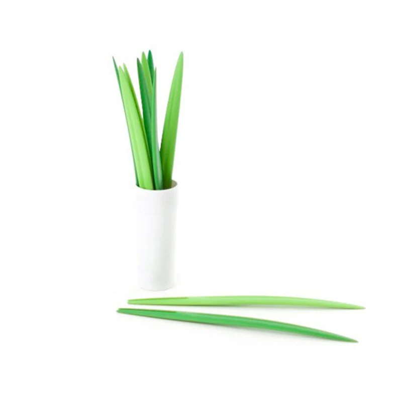 Creative 10pcs/Set Green Bamboo Leaf Fruit Fork Chopsticks Cocktail Wedding Festival Birthday Kitchen Gadget Tools | Дом и сад