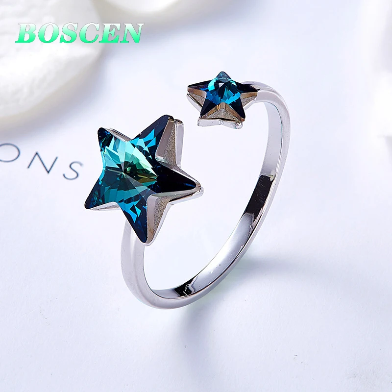 BOSCEN украшенное австрийским кристаллом кольцо для женщин подарок на день